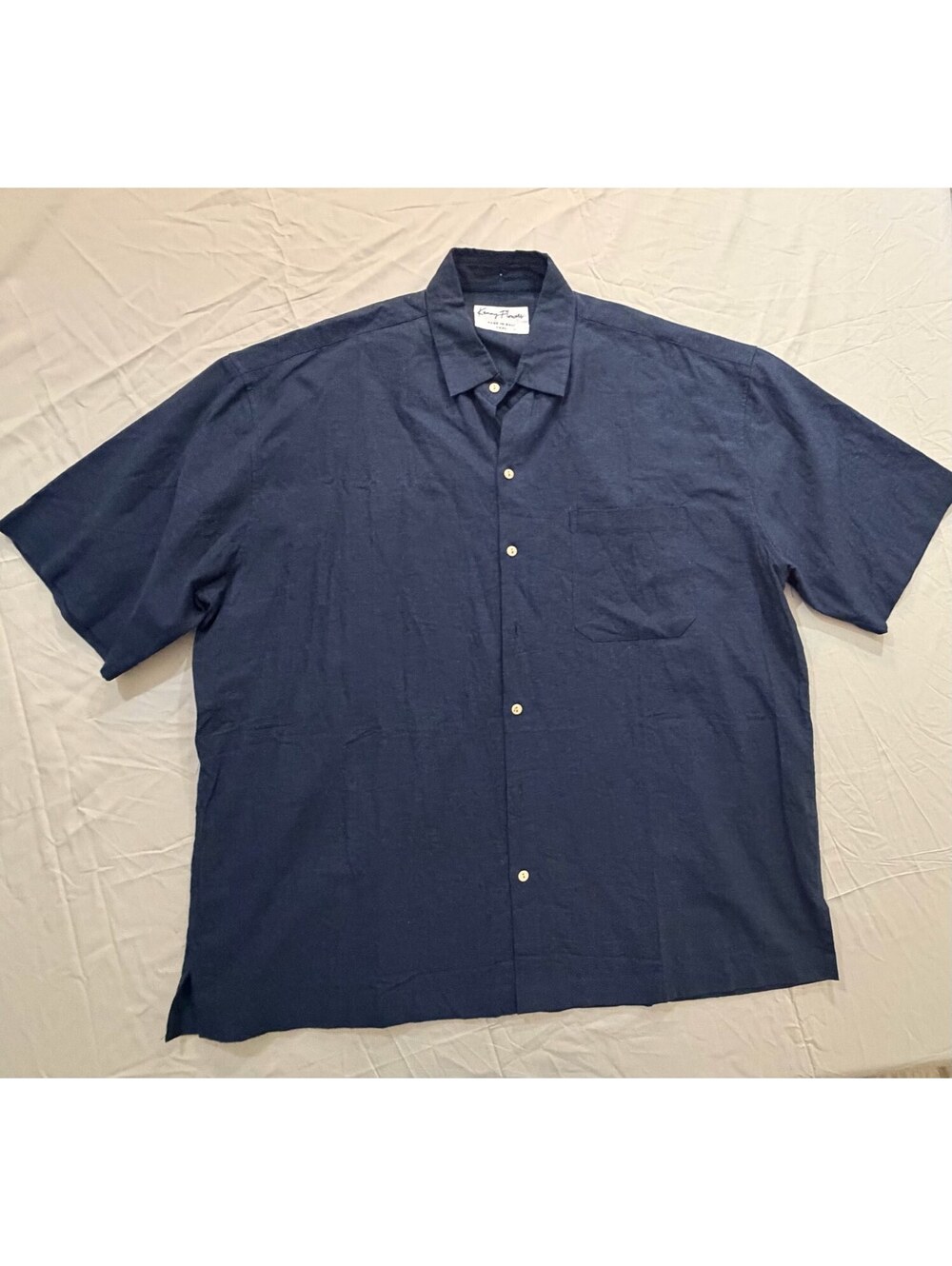 Kenny Flowers Shirt Mens XXXL 3XL Navy Blue Short Sleeve Button Up Resort Bali
